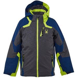 Spyder Leader Ski Jacket Boys size 10 LINEAR EMBOSS EBONY
